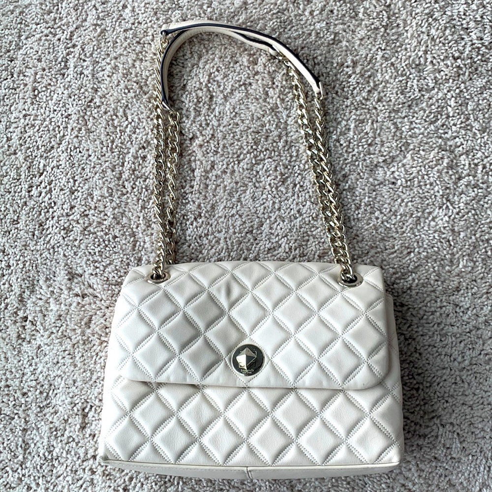 Ivory Quilt patter Kate Spade shoulder bag/cross body